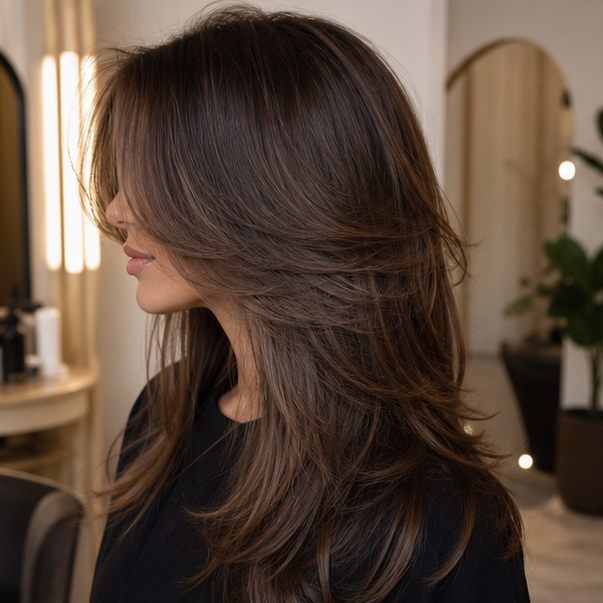 Jemné curtain bangs